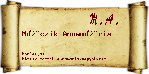 Móczik Annamária névjegykártya
